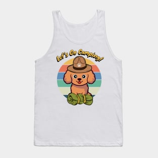 Funny Brown Dog Wants to go Camping Tank Top